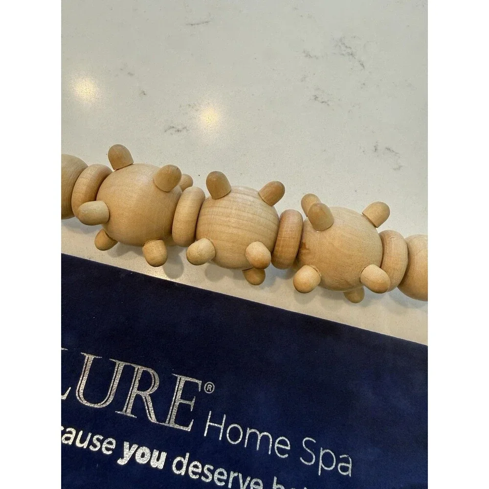 Lure Home Spa Wooden Massage Roller Fascia CelluliteContouring Muscle Relaxation